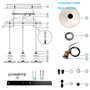 iDEGU 3 Lampes Suspension Luminaire Industrielle Lustre Plafonniers Design Edison Métal Lustre Suspension avec Support en Barre,