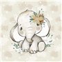 0.5m animaux sauvages/animaux avec lion, guépard, zèbre, girafe sur marron/gris - Tissu en coton pour la couture - non vendu au