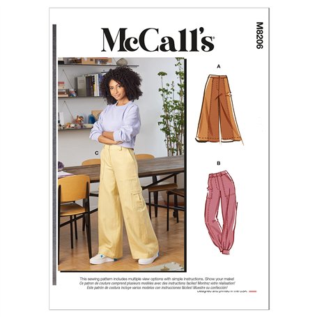 McCalls M8206A5 Patron de couture Pantalon pour femme Multicolore A5