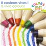 Aladine - 8 Crayons de Couleur Enfant XXL - Gros Crayons de Couleur Bébé - Dès 2 Ans - Épais, Lavables & Faciles à Prendre en Ma