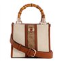 GUESS Kerima Bamboo 2 Compartment Mini Tote Natural/Latte Logo
