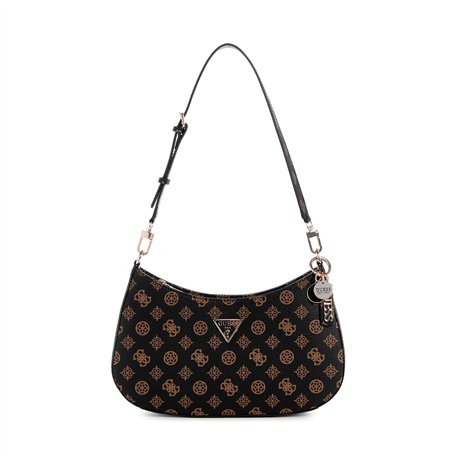 GUESS Noelle Top Zip Shoulder Bag Mocha Logo