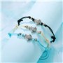 3 pièces boheme tissu cuir tortue bracelet de cheville kit,vintage réglable délicate textile cheville en cuir cordon bracelets c