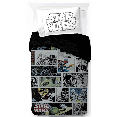 Jay Franco Star Wars Comic 100% Coton Ensemble Housse de Couette Lit Simple – Comprend Une Taie d’Oreiller 50 x 70 cm