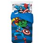 Jay Franco Marvel Comics Avengers 100% Coton Ensemble Lit Simple 3 Pièces – Collection Superhéros Comprend Housse de Couette