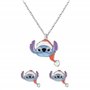 Disney Stitch Ensemble collier et boucles d'oreilles à tige pour enfant Motif Noël