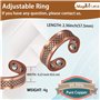 Bague en cuivre magnétique Femmes/Hommes réglable en Bonne santé (CPR-0935) (Longueur 60mm)