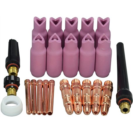 RIVERWELD Buses en Alumine Coupes en Céramique TIG Extérieur et Intérieur 90º 10N50 6.5mm Corps de Collet 10N Capuchons arrière