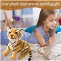KNBMCAV 23cm Tigre Peluche Jouet Réaliste Tiger Jouet Bébé Peluche Tigre Poupée en Peluche Petit Tigre Animal en Peluche Tigre C