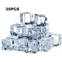 TonJin 35PCS Glaçons Artificiels Glaçon carré en Acrylique Imitation Cristal Clair pour Accessoires de Photographie