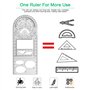 OTTYMO 4 Pcs Règle Dessin + Compass Règle Plastique Regle Geometrie Transparent Regle Equerre Dessin Regle Formes Geometriques R