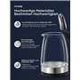 Bouilloire Électrique en Verre 1.7 L, FOHERE Thermostat Réglable 50-100°C, Fonction Maintien au Chaud, 5 Couleurs de LED, 2200W