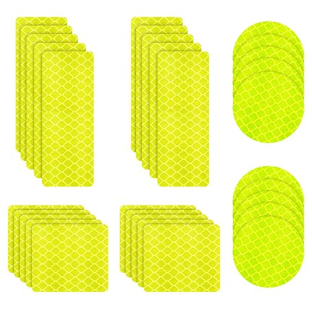 30pièces Avertissement Sécurité Autocollants Réfléchissants Visibilité Nocturne Autocollant Adhésif Étanche Éclairage Bande Réfl