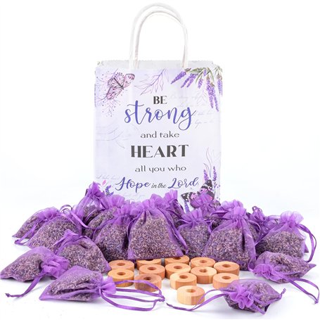 MINISOISO 20 Sachet Lavande avec 10 Anneaux de Cedre