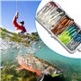 Lot de 210 leurres de pêche réalistes - Vers artificiels - En caoutchouc - Pour truite, brochet, sandre - Pour eau salée et eau 
