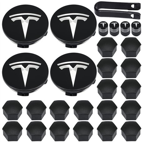 Tesla Kit de cache-moyeux Aero - Cache-écrous pour Tesla Model 3