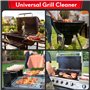 Kit de Nettoyage pour BBQ avec brosses en Acier et grattoir à Gril – Set de 3 brosses en INOX pour Grils à gaz, à Charbon et gri