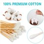 Cotons-tiges 300 Pcs Cotons-tiges avec Poignées en Bois Longs 15cm Bâton de Coton en Bois Bâtonnets en Coton Coton-tige Long Cot