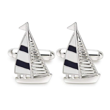 Mr.Van Boutons De Manchette Bateau à Voiles Plaqué Rhodium pour Hommes Chemise Business Mariage Ou comme Cadeau d'anniversaire