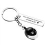 Cadeau Noël Porte-Clé de Voiture Moto Forme Casque en Acier Inoxydable Porte Clef Pendentif Personnalisé avec Fais attention sur