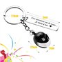 Cadeau Noël Porte-Clé de Voiture Moto Forme Casque en Acier Inoxydable Porte Clef Pendentif Personnalisé avec Fais attention sur