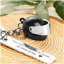 Cadeau Noël Porte-Clé de Voiture Moto Forme Casque en Acier Inoxydable Porte Clef Pendentif Personnalisé avec Fais attention sur