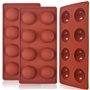 Newk Lot de 3 moules en silicone à 8 cavités en demi-sphères pour bombes de chocolat chaud