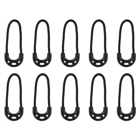 FILFEEL Lot de 10 cordons de fermeture éclair pour sac à dos - Noir