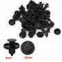 sourcing map 50 x 8mm Hole Plastic Rivets Fastener Push Clips Black for Car Auto Aile
