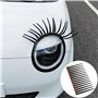 Lot de 2 autocollants pour cils de voiture - Autocollants pour cils de voiture - Autocollants noirs pour phares - Décoration int