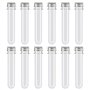 GWHOLE Lot de 12 Tubes à Essai 40ML en Plastique Transparent avec Bouchon à Visser