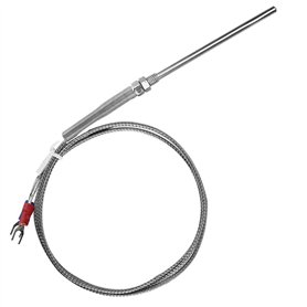 Keenso Thermocouple de type K, filetage M8, sonde capteur température, fil 0 400 ℃, argenté, vis, 5 mm, 1 m Keenso Thermocouple de type K