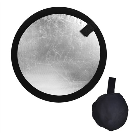 Réflecteur Pliable Portable，2 en 1 de 30 cm Portable Rond Réflecteur de Lumière Multi Disque en doré avec Argenté pour Studio ou