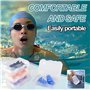 Relota 4 Paires Bouchons d'Oreille de Natation, Réutilisables Imperméables Bouchon Oreille Piscine Enfant, Anti Bruit Bouchons d