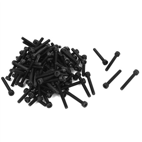 sourcing map 100pcs M3x25mm Vis à Tête Cylindrique à Six Pans Creux Tête Hexagonale Boulon en Acier Allié Noir
