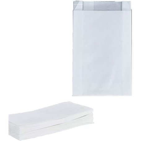 VIVIIHOO 100 Sacs en Papier Blanc Sacs Cadeaux Papier Kraft Bricolage Artisanat décoration Bonbons Cadeau Emballage Sac Vacances
