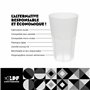 LPF LE PETIT FOURNISSEUR - Lot de 50 Gobelets à cocktail réutilisables Granity 33cl (40cl à ras-bord) - Polypropylène plastique