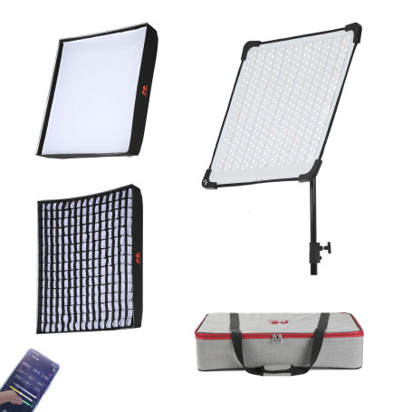 Falcon Eyes RX-24TDX III LED Studio Lighting 200W Bicolor 3000K-5600K IPX8 Imperméable à l’Eau avec Honeycomb Grid Softbox 9 Mod