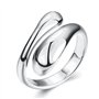 Bague ouverte en forme de goutte d'eau plaqué platine 18 carats minimaliste pour femme