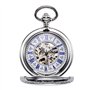 TREEWETO Montre De Poche avec Chaîne pour Hommes Femmes Rétro Mécanique Squelette Analogique À Remontage Manuel Antique Loupe Co