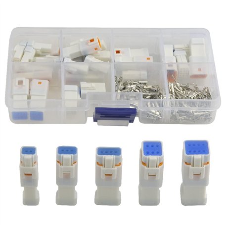 WMYCONGCONG 19 jeux de connecteurs étanches 2 3 4 6 8 broches mâles et femelles Connecteurs électriques automobiles 24-20 AWG av