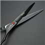 Ciseaux de coiffeur professionnels de 17,8 cm avec poignée droite pour droitier (Noir)