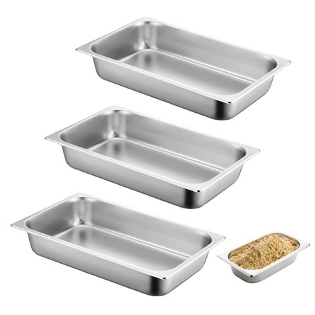 Lot De 3 Bac Inox Alimentaire