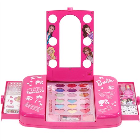 Townley Girl Barbie Ensemble de Coiffeuse de beauté avec Miroir Lumineux | Comprend Un Brillant à lèvres