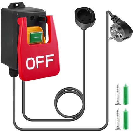 Interrupteur marche/arrêt monophasé 250 V 16 A - Interrupteur d'arrêt d'urgence - Interrupteur de sécurité - Interrupteur électr