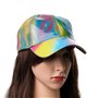 Nofonda Casquette Réplique Marty McFly, Casquette de Baseball Arc-en-Ciel, Chapeau Métallique et Cool, Courbé et Ajustable, Parf