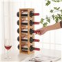 XUANYU Porte-Bouteilles en Bois pour 5 Bouteilles (50cl), Casier à Vin Range Bouteille, Casier à Vin en Bambou, Étagère à Vin Ex
