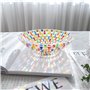 Puremagics Bol à salade et bol à fruits en verre tissé coloré peint à la main, pièce maîtresse pour la maison, le bureau, la déc