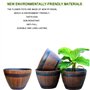 Hidyliu Pot de Fleur tonneau Bois Decoration Grand de Jardin en résine Imitation tonneau de Bois de décoration de la Maison Styl