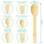 MeoZynxadril 6 Pièces Ustensiles de Cuisine en Bambou - Spatule, Cuillère en Bois - Ensemble pour la Cuisine